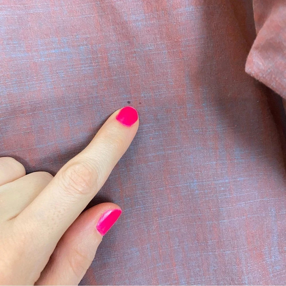 Azzaro Button Down Shirt Mens XXL Iridescent Blue Gray Pink Fine Cotton Pocket - Picture 10 of 12